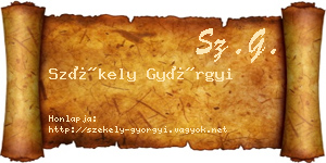 Székely Györgyi névjegykártya