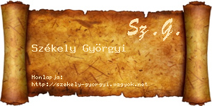 Székely Györgyi névjegykártya